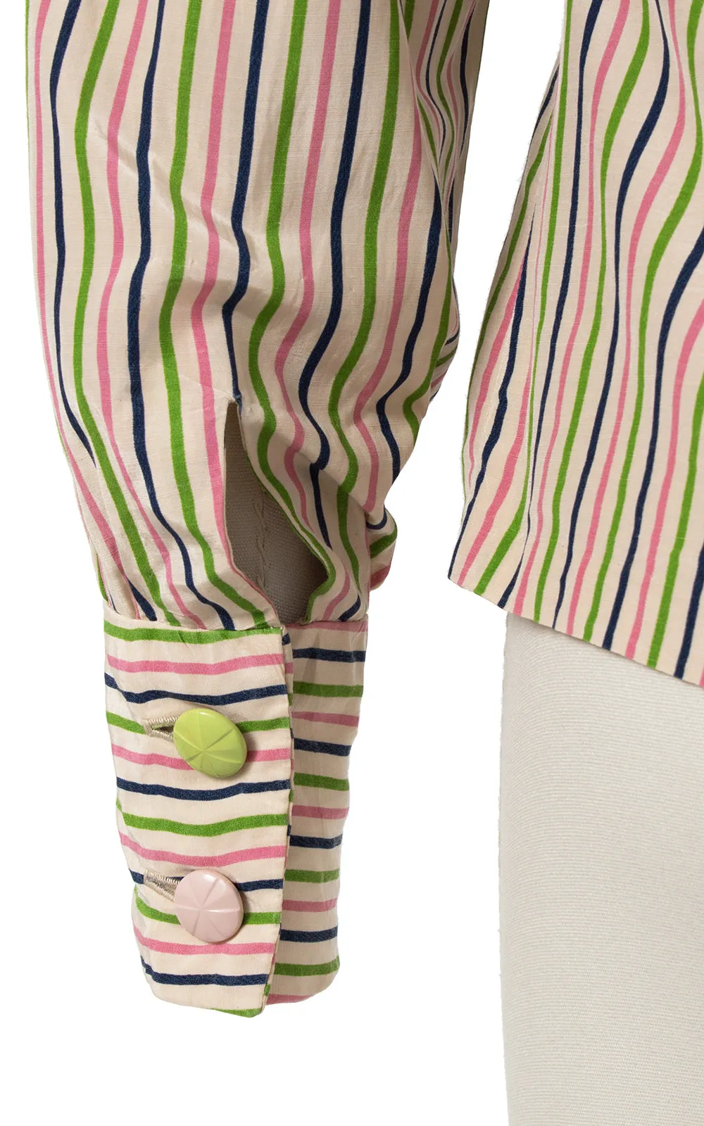 1940s Candy Striped Rayon Blouse | medium
