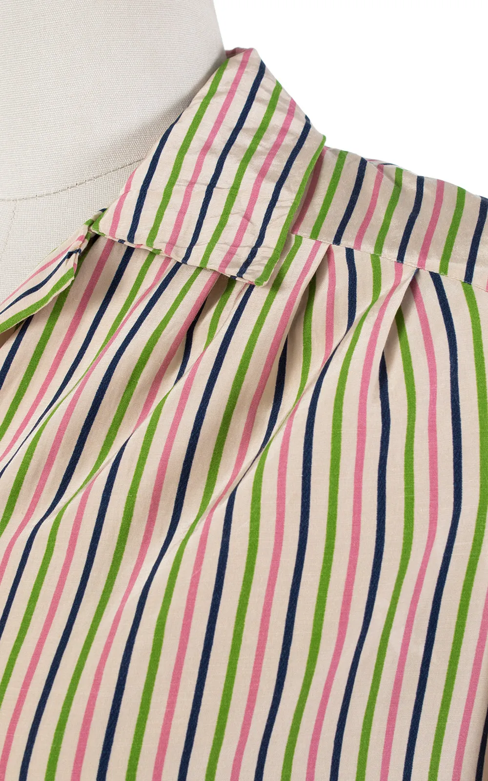 1940s Candy Striped Rayon Blouse | medium