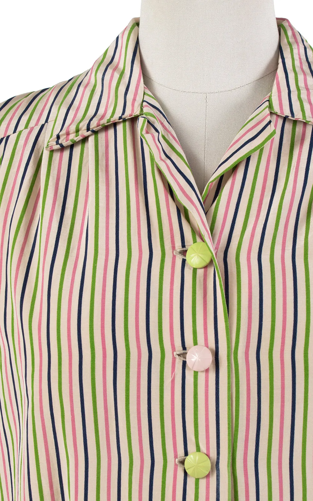 1940s Candy Striped Rayon Blouse | medium