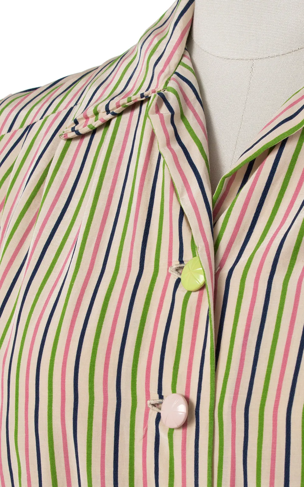 1940s Candy Striped Rayon Blouse | medium