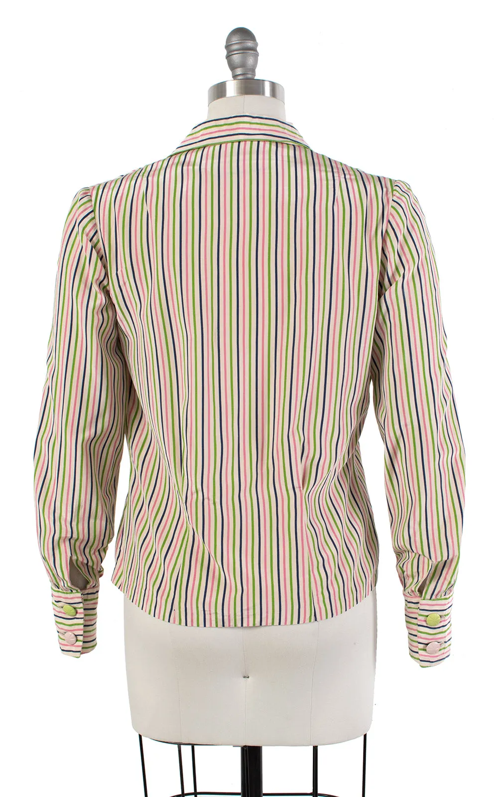 1940s Candy Striped Rayon Blouse | medium