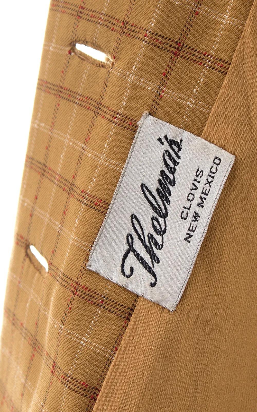 1940s Mustard Plaid Wool Suit Jacket | small