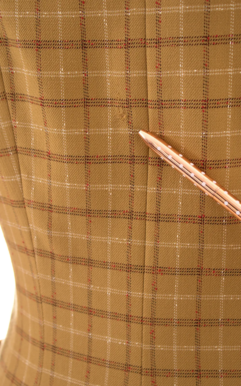 1940s Mustard Plaid Wool Suit Jacket | small