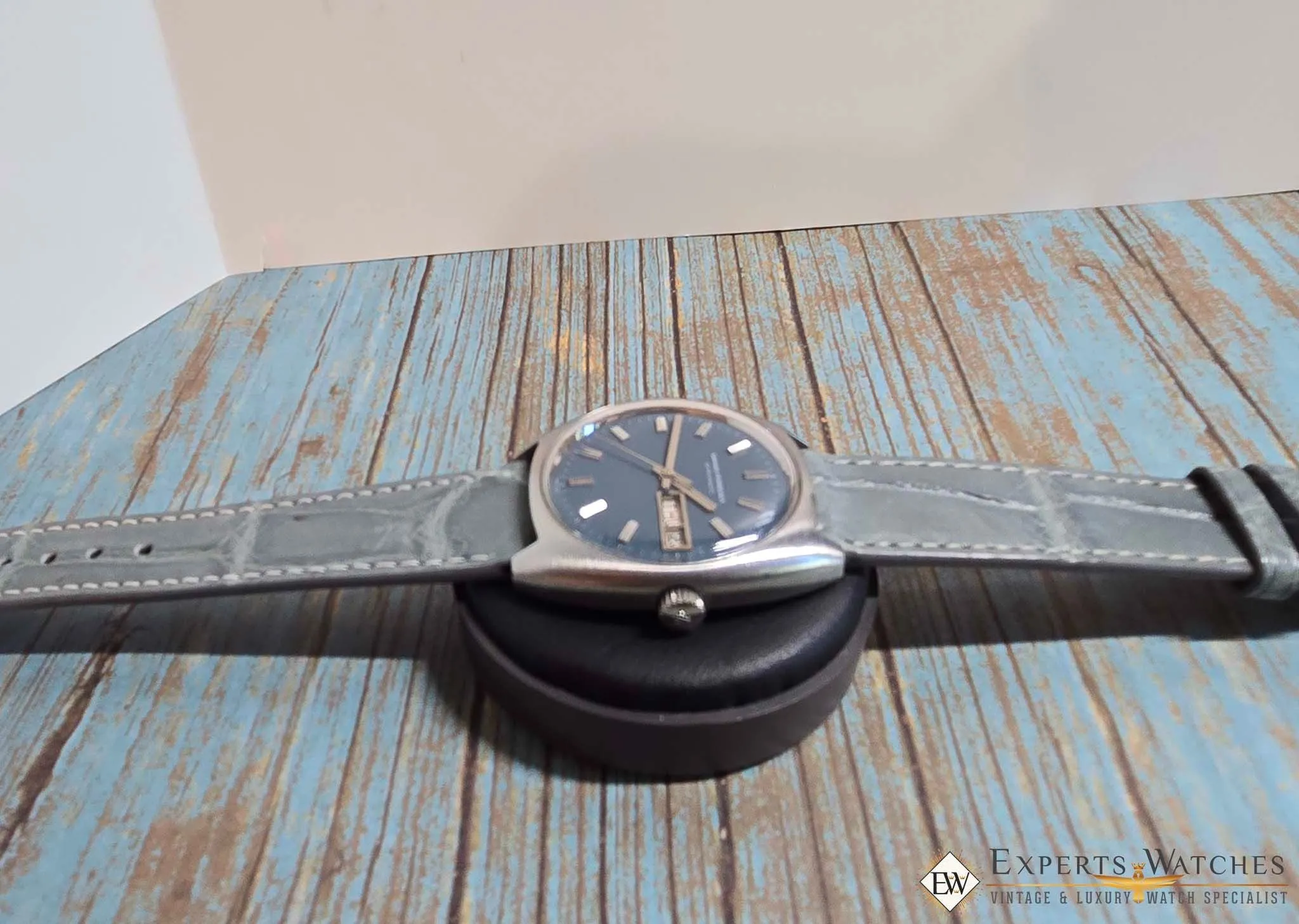 1970's Vintage Girard Perregaux Gyromatic GP Teal Dial Day Date Automatic Watch