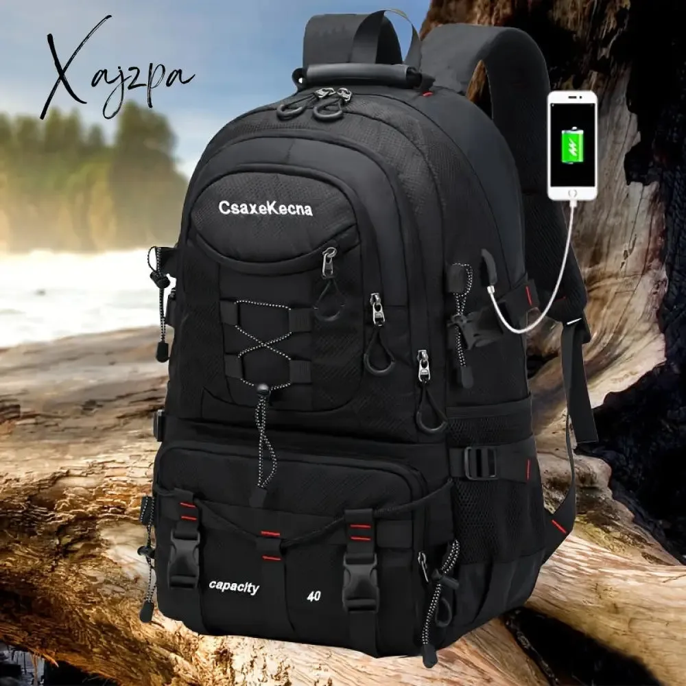 1pc Waterproof Explorer Backpack - Durable Mountaineering Hiking Companion with 17 Inch Laptop Sleeve, Multiple Compartments, and Ergonomic Design for Outdoor Sports Camping Enthusiasts