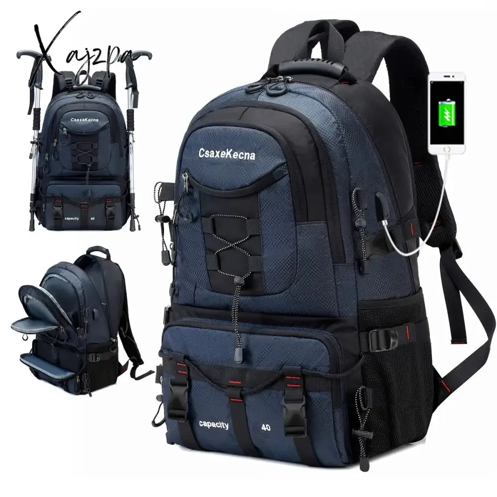 1pc Waterproof Explorer Backpack - Durable Mountaineering Hiking Companion with 17 Inch Laptop Sleeve, Multiple Compartments, and Ergonomic Design for Outdoor Sports Camping Enthusiasts
