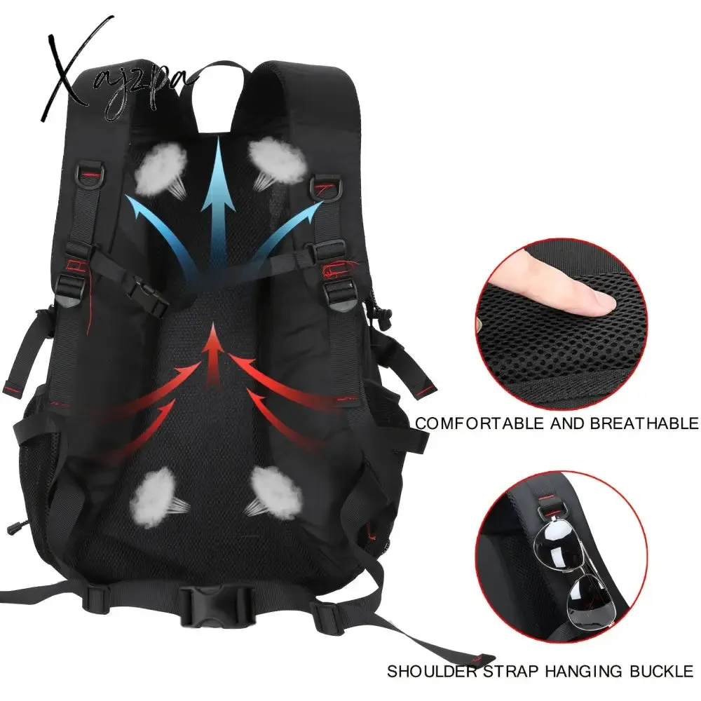 1pc Waterproof Explorer Backpack - Durable Mountaineering Hiking Companion with 17 Inch Laptop Sleeve, Multiple Compartments, and Ergonomic Design for Outdoor Sports Camping Enthusiasts