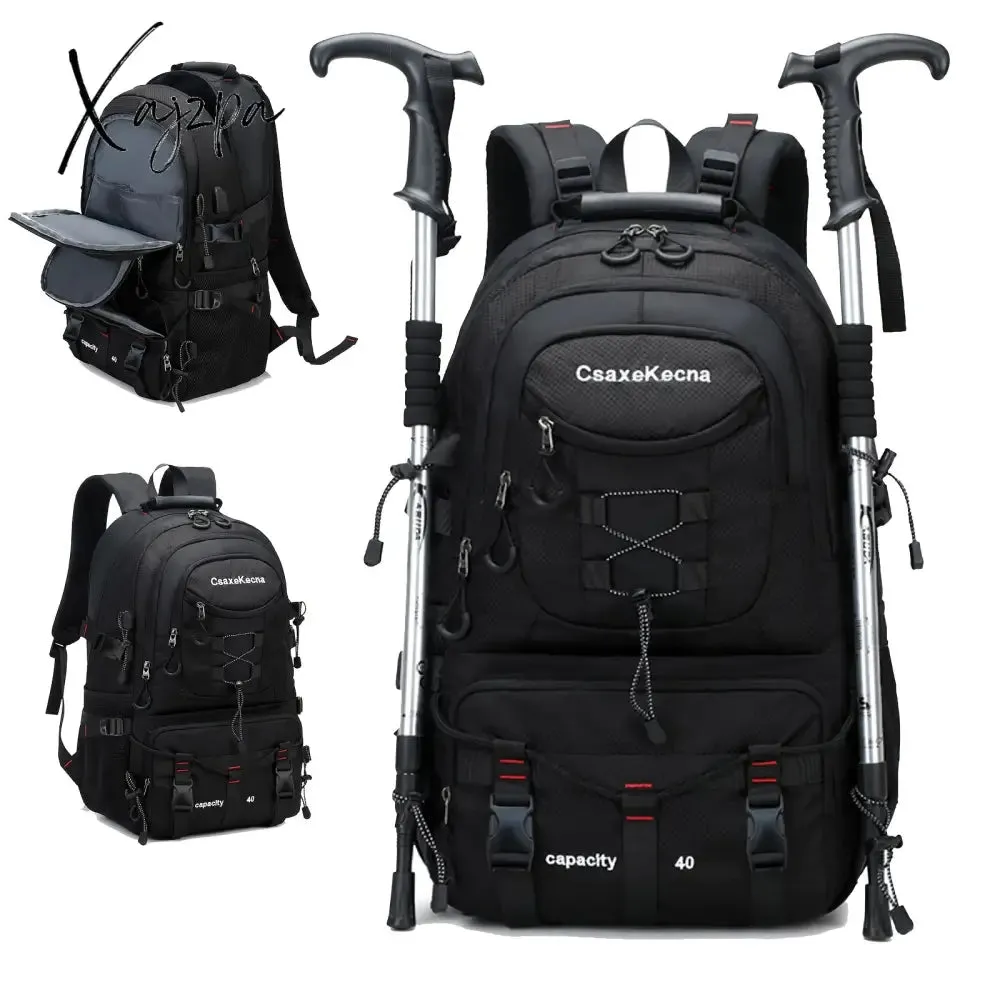 1pc Waterproof Explorer Backpack - Durable Mountaineering Hiking Companion with 17 Inch Laptop Sleeve, Multiple Compartments, and Ergonomic Design for Outdoor Sports Camping Enthusiasts