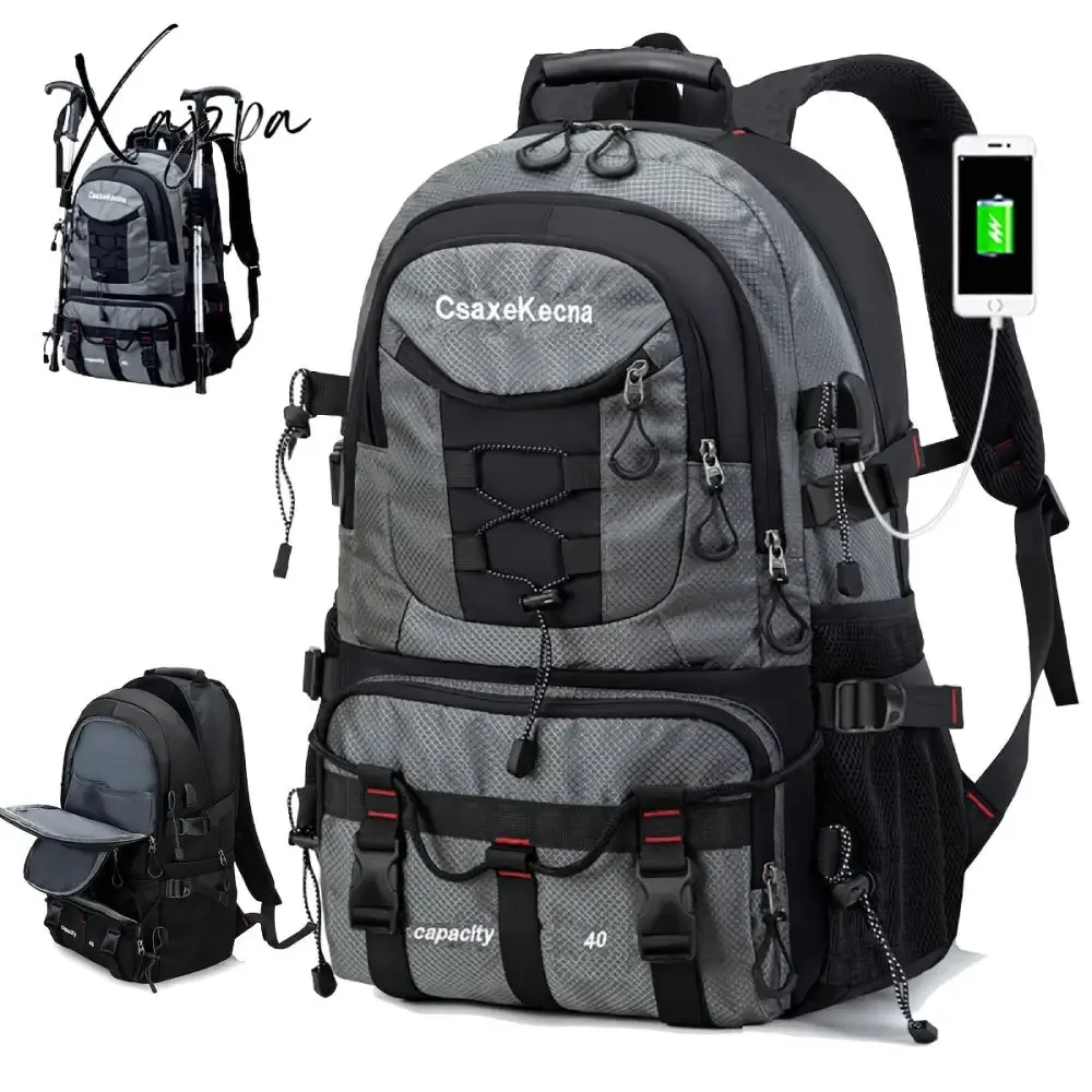 1pc Waterproof Explorer Backpack - Durable Mountaineering Hiking Companion with 17 Inch Laptop Sleeve, Multiple Compartments, and Ergonomic Design for Outdoor Sports Camping Enthusiasts