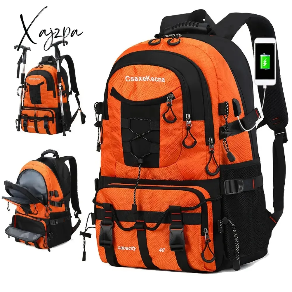 1pc Waterproof Explorer Backpack - Durable Mountaineering Hiking Companion with 17 Inch Laptop Sleeve, Multiple Compartments, and Ergonomic Design for Outdoor Sports Camping Enthusiasts