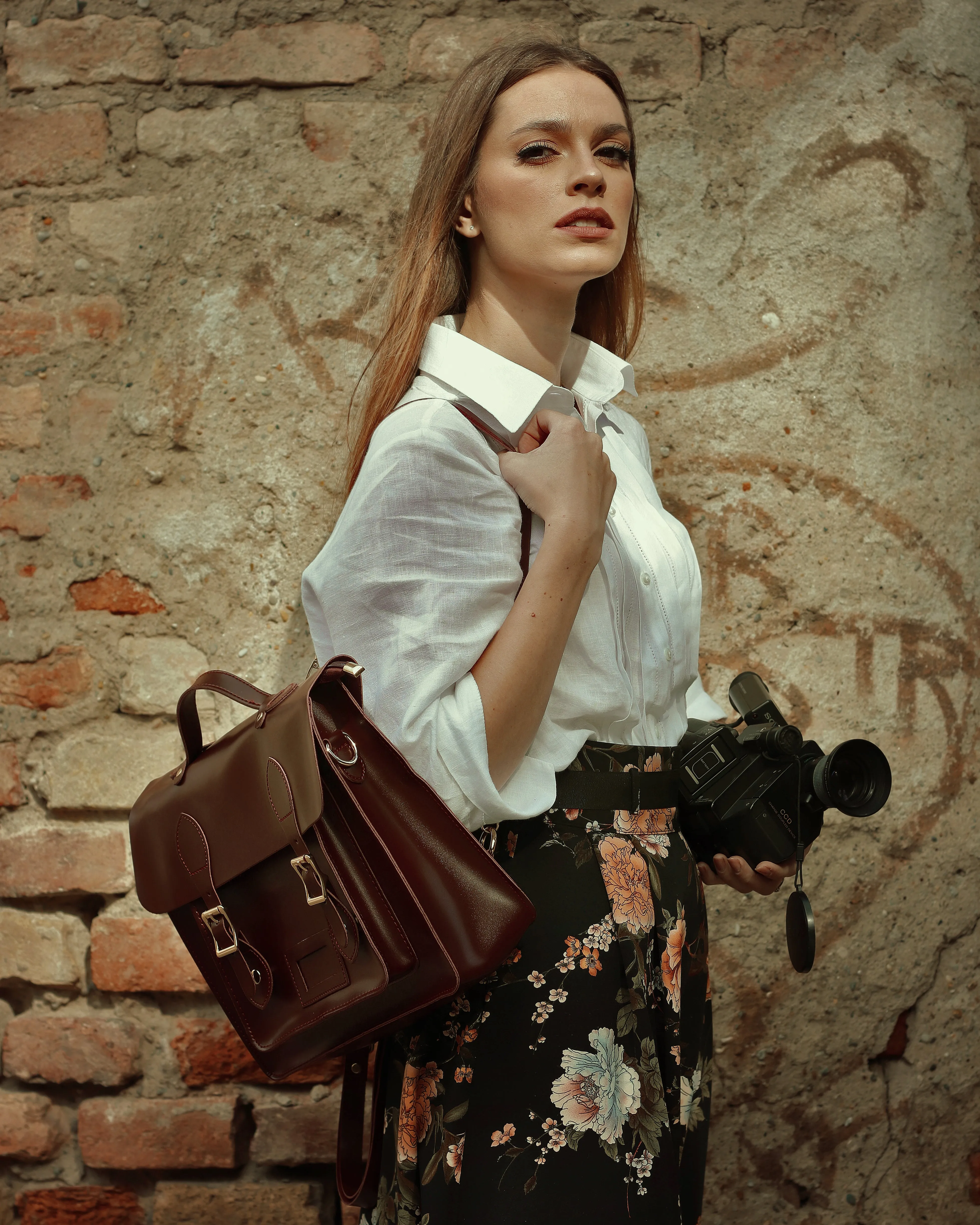2-in-1 Large Classic Retro Leather Bag