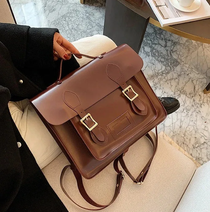 2-in-1 Large Classic Retro Leather Bag