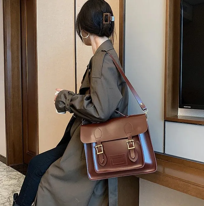 2-in-1 Large Classic Retro Leather Bag