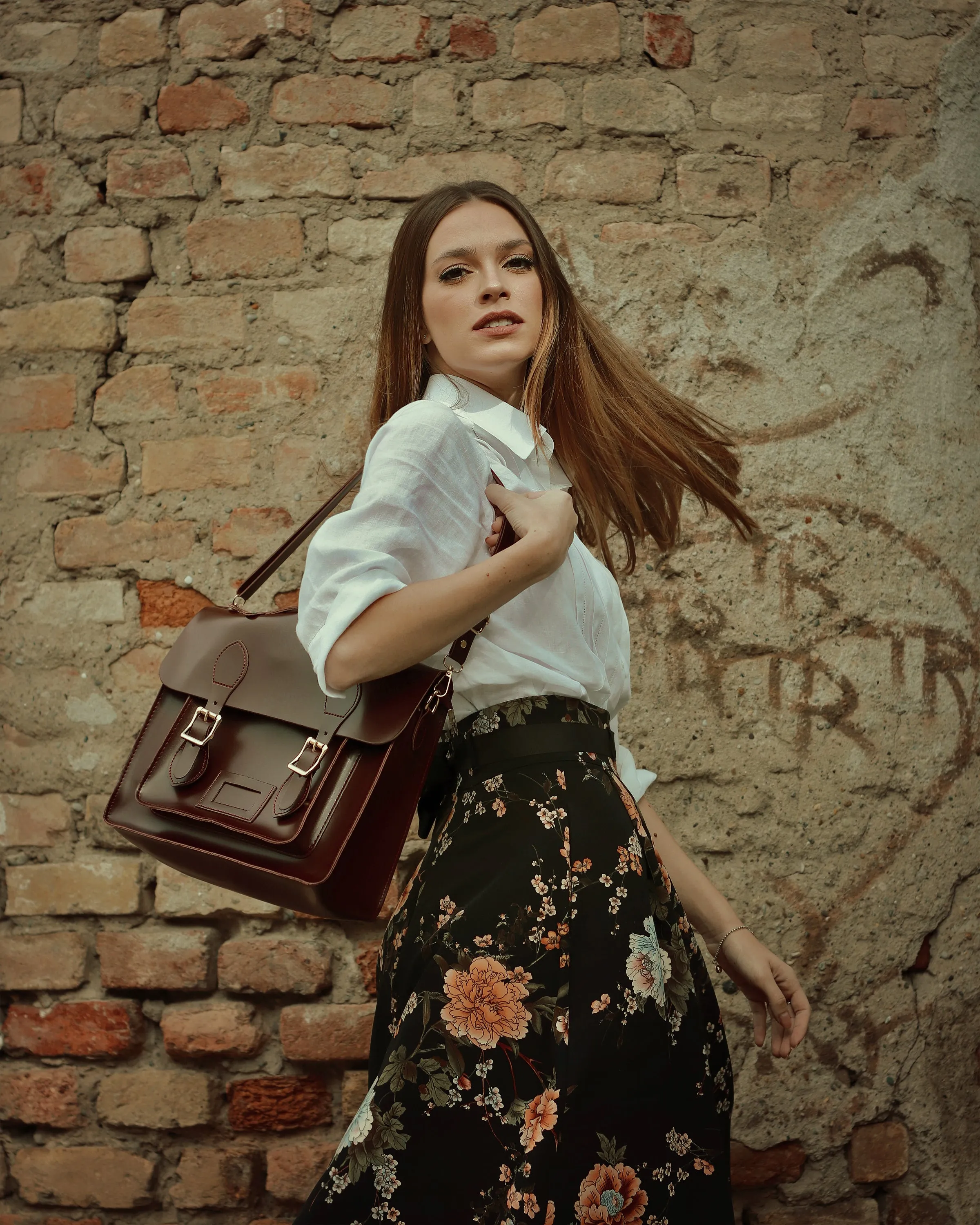 2-in-1 Large Classic Retro Leather Bag
