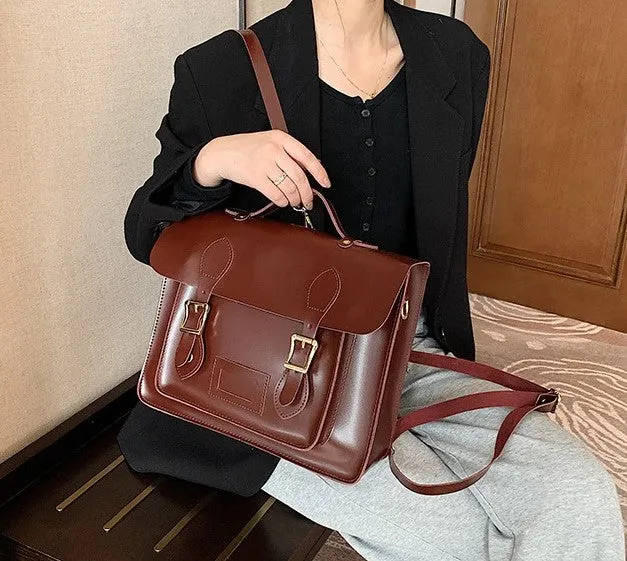 2-in-1 Large Classic Retro Leather Bag