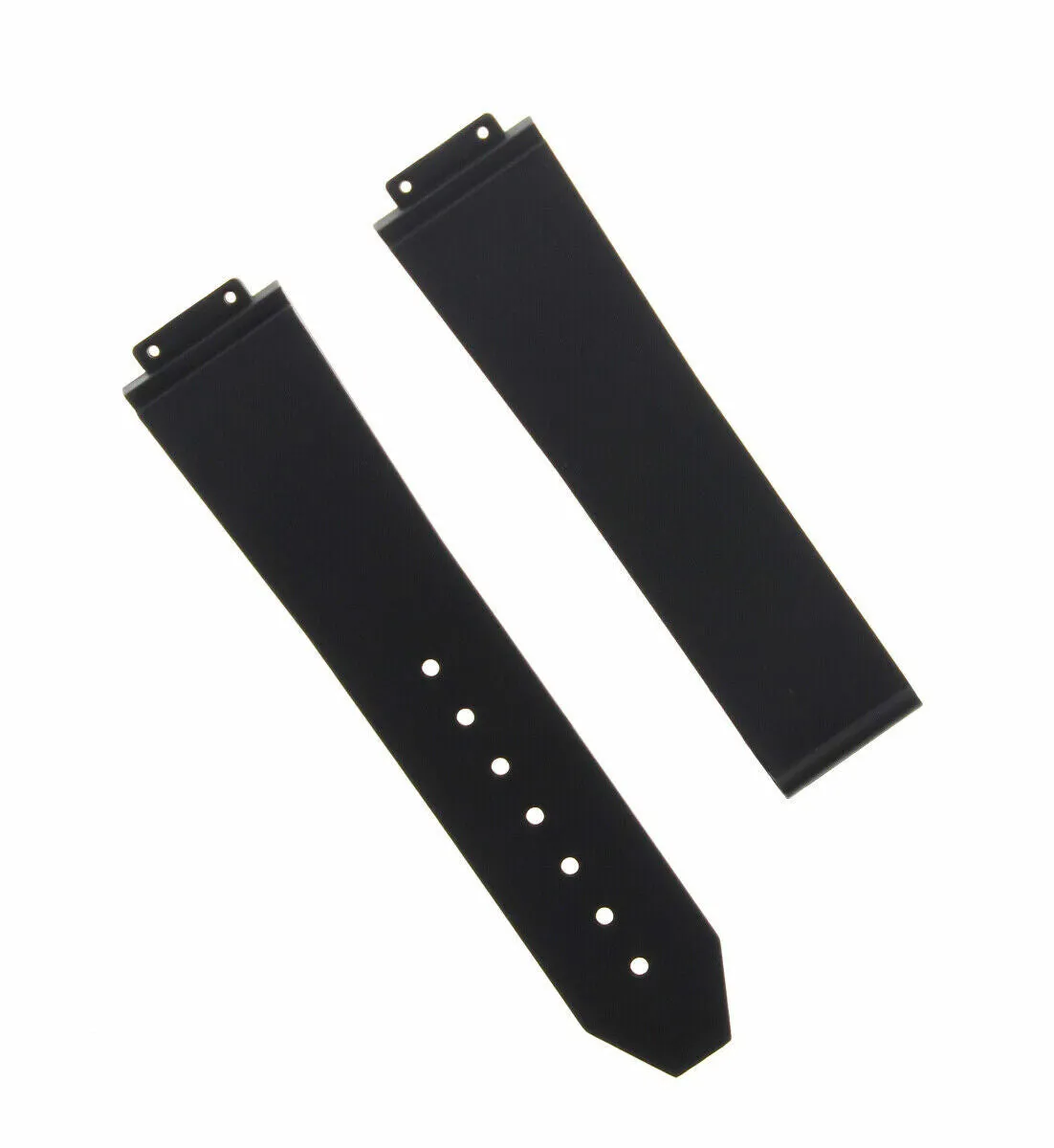 25MM RUBBER WATCH STRAP BAND CLASP FOR HUBLOT H BIG BANG WATCH BLACK   2 SCREW