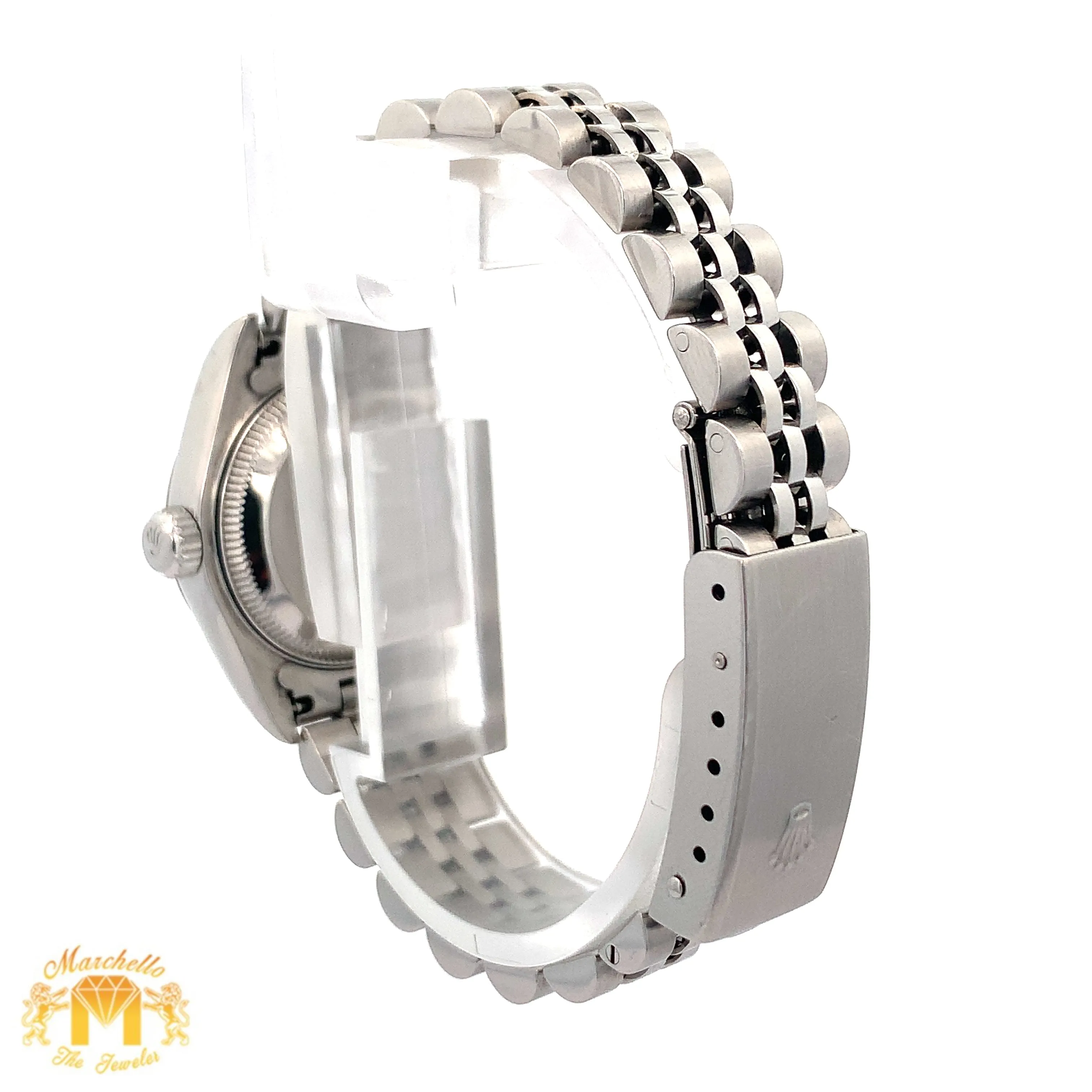 26mm Rolex Datejust Watch with Stainless Steel Jubilee Bracelet (factory mother of pearl (MOP) dial with Roman numerals)
