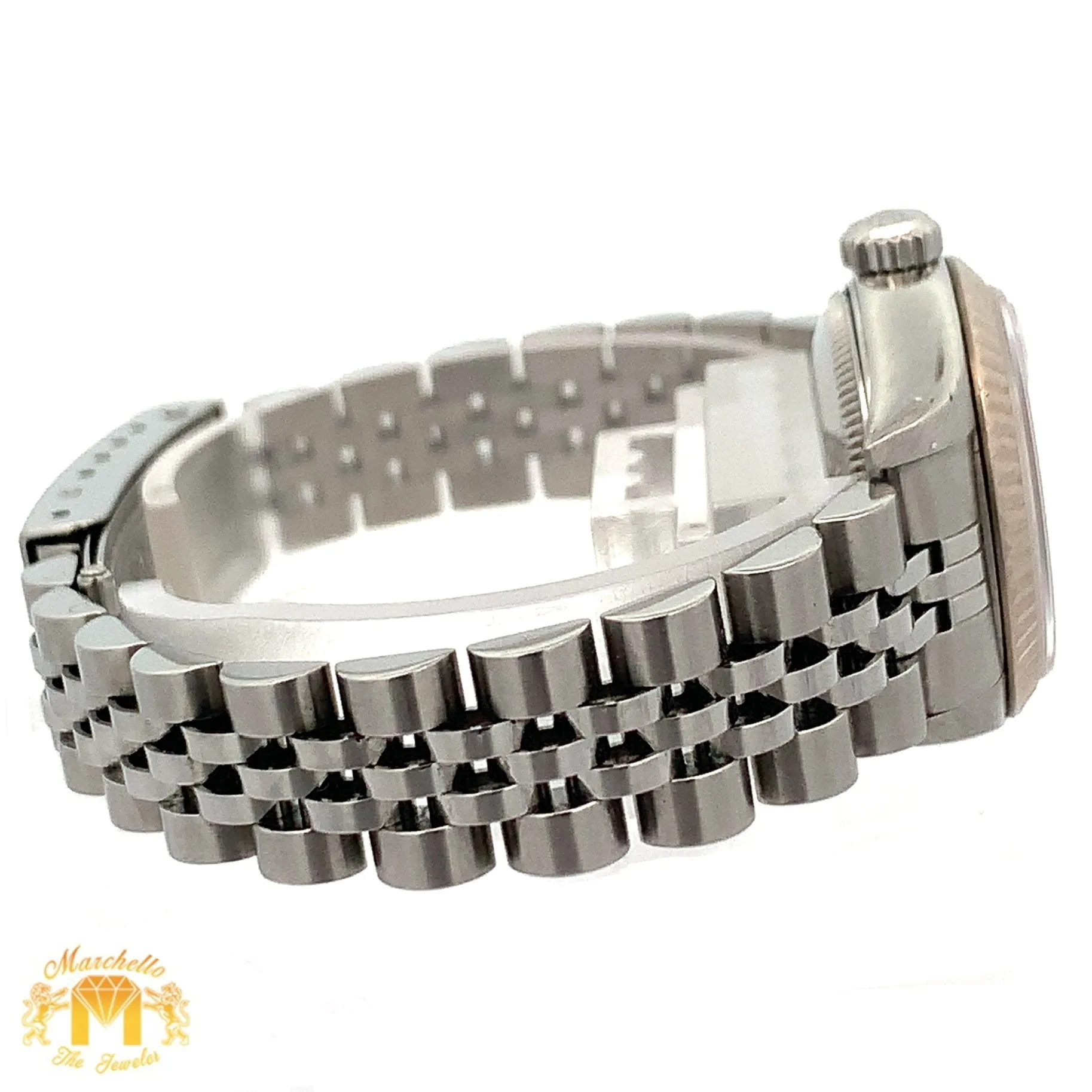 26mm Rolex Datejust Watch with Stainless Steel Jubilee Bracelet (factory mother of pearl (MOP) dial with Roman numerals)