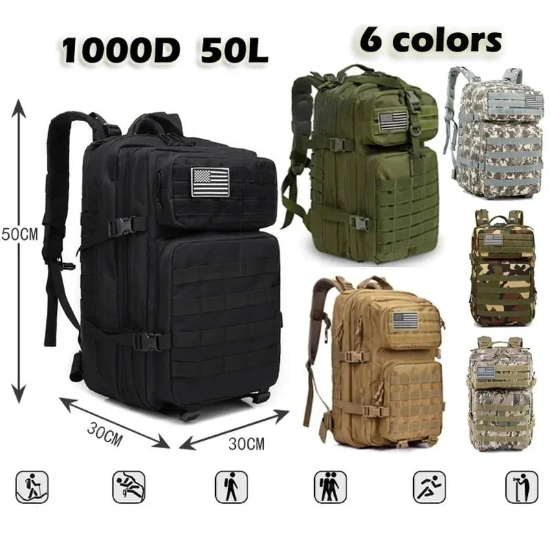 45L Nylon Waterproof Trekking Fishing Hunting Bag Backpack Outdoor Rucksacks Sports Camping Hiking