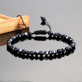 4mm Irregular Hematite Men Beaded Bracelets Natural Tiger Eye Lava Stone Beads Bracelets
