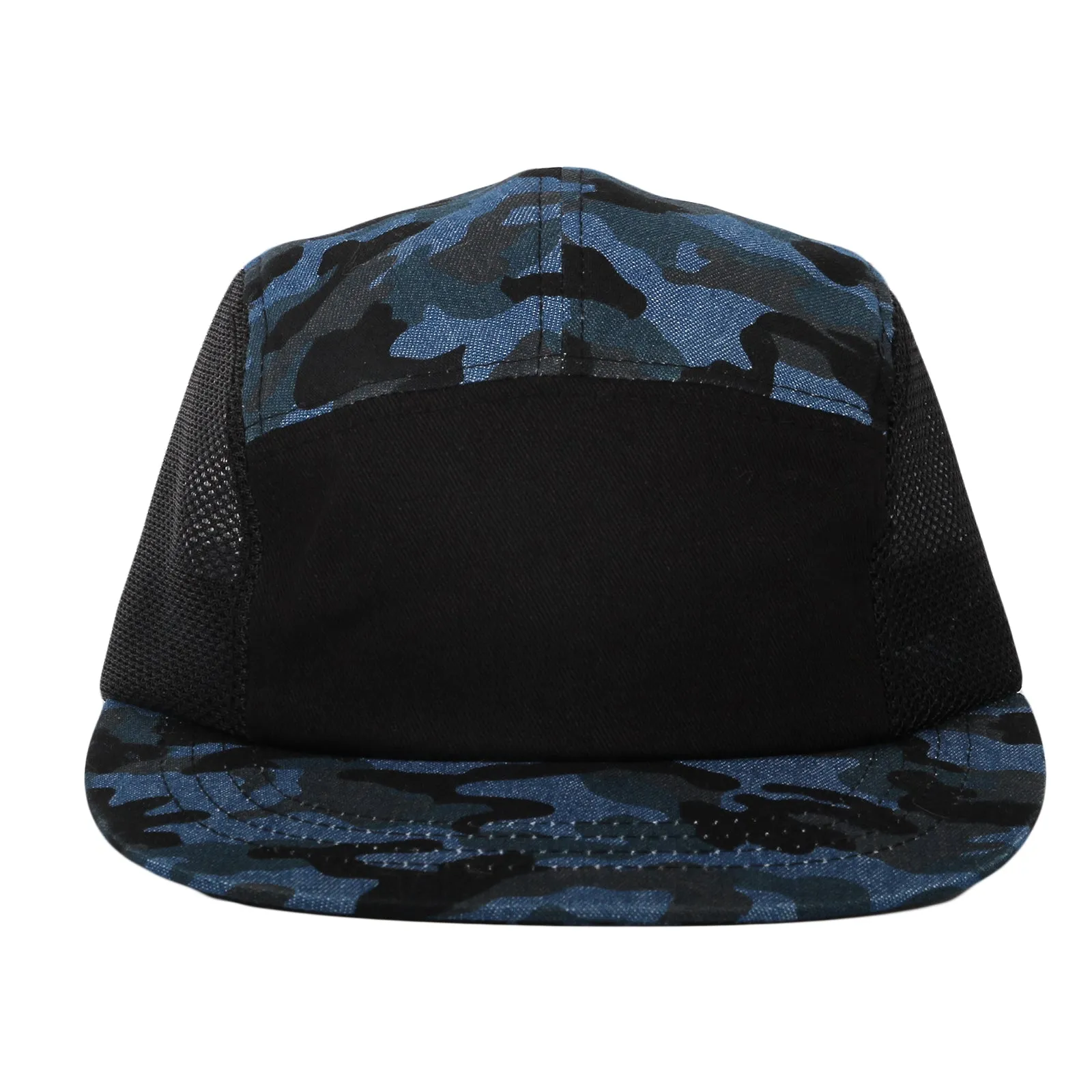 5 Panel Camper Hat Jockey Flat Bill Cap Meshed Camouflage TG21194