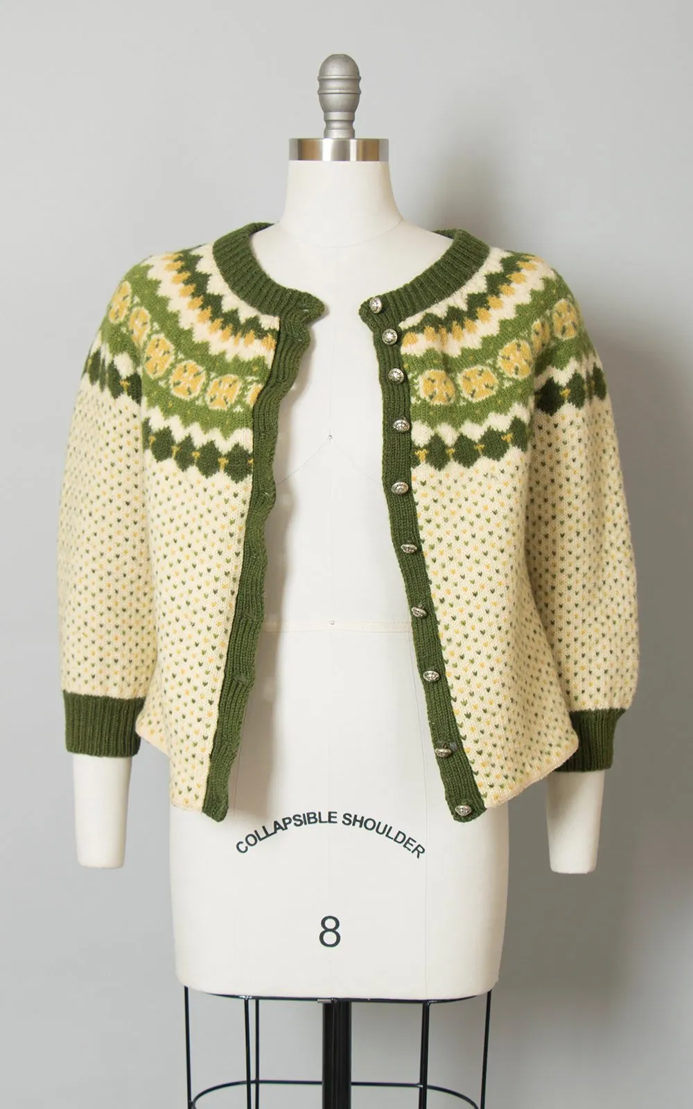 $50 & UNDER SALE || 1960s Danish Knit Wool Cardigan | medium