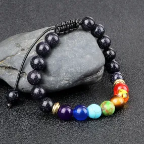 8mm Natural Stone Tiger Eye 7 Chakra Reiki Prayer Beaded Bracelets