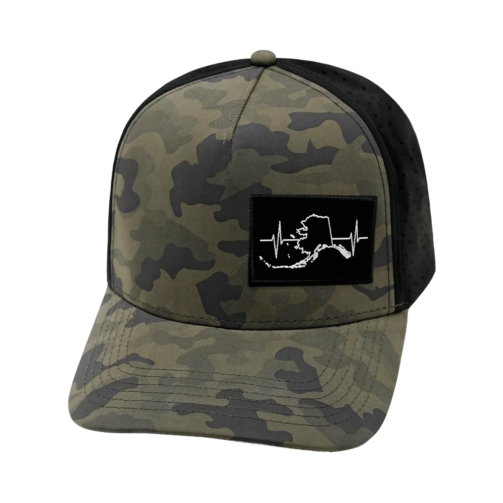 Alaska Hat | Trucker Hat | Soft Charcoal Camo - Black