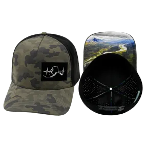 Alaska Hat | Trucker Hat | Soft Charcoal Camo - Black