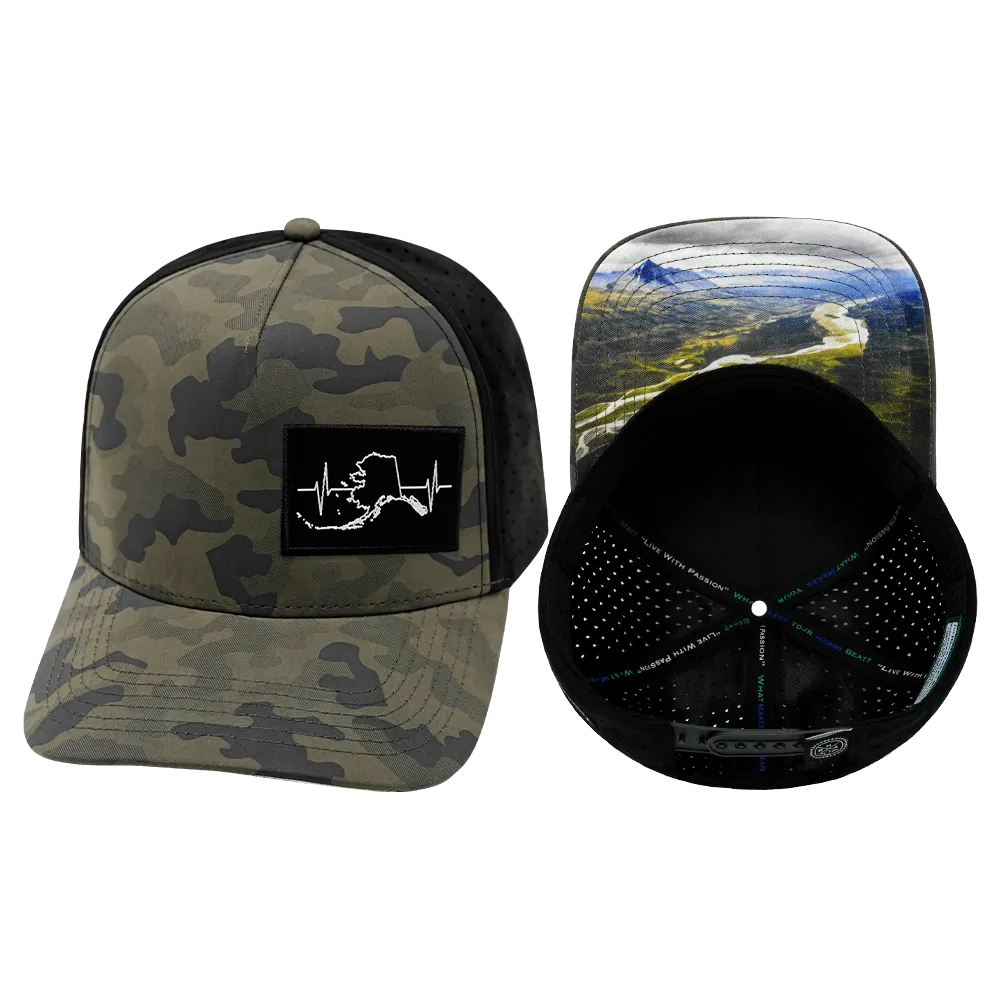 Alaska Hat | Trucker Hat | Soft Charcoal Camo - Black