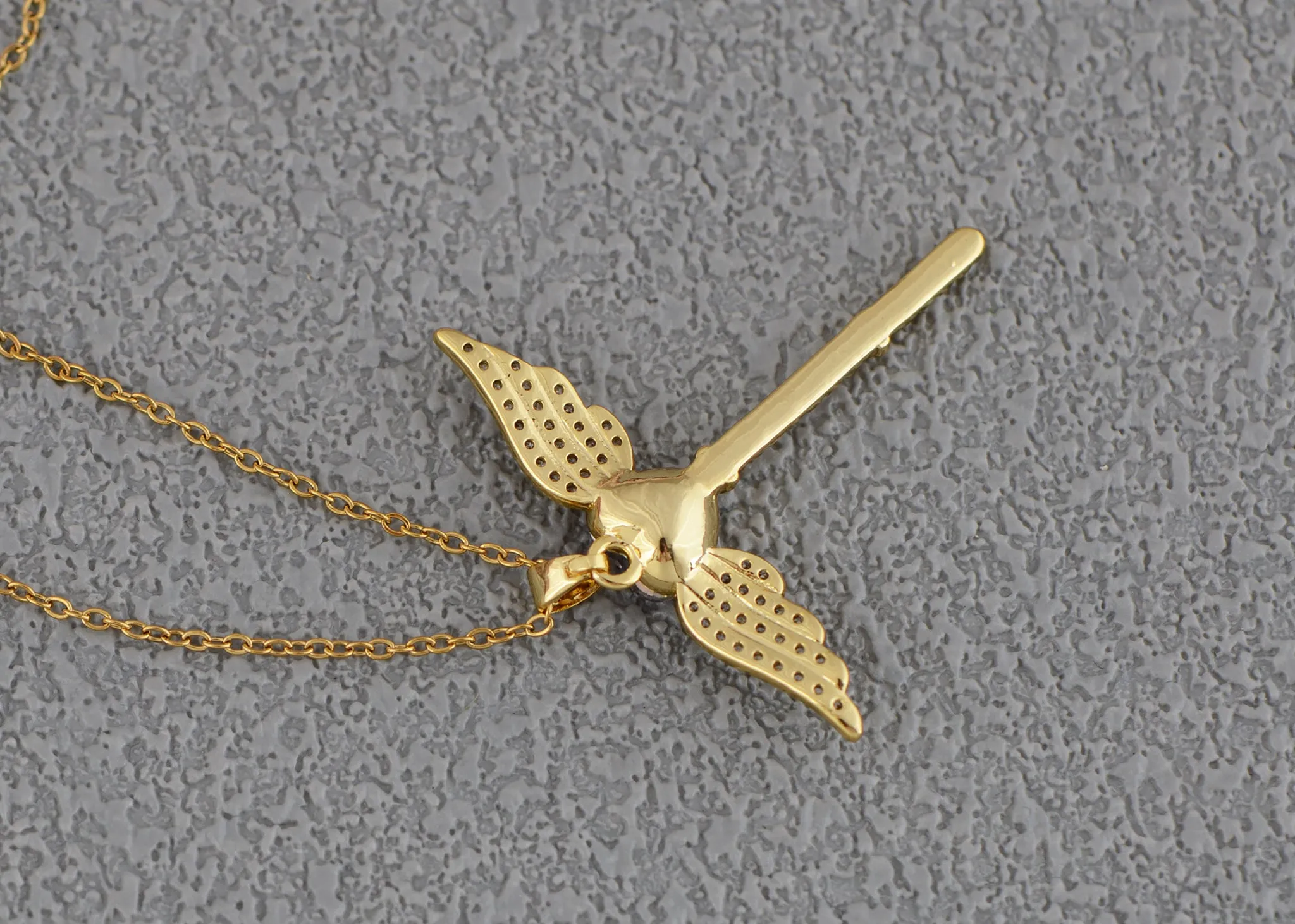 Alilang Gold Tone Rhinestone Cross Pendant Necklace Ideal for Religious Occasions