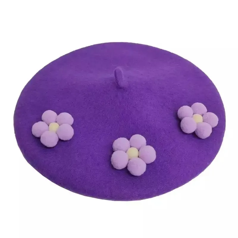 Amélie Roses Wool Beret
