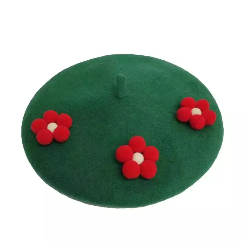 Amélie Roses Wool Beret