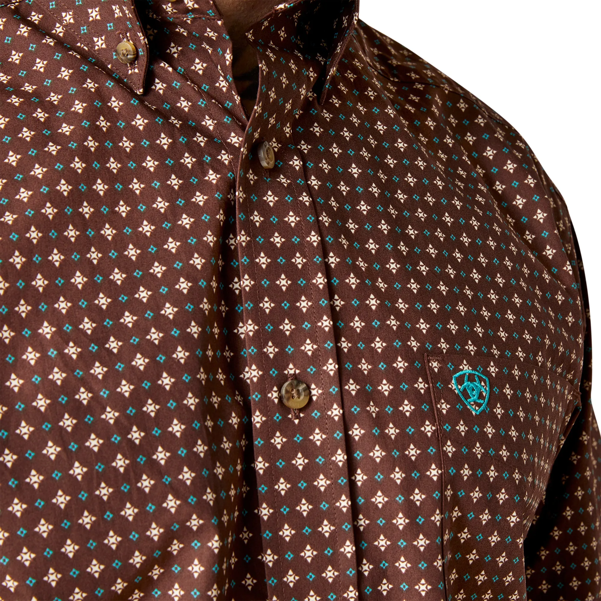 Ariat Men's Barrett Classic Fit Bitter Chocolate Button Down Shirt 10046221
