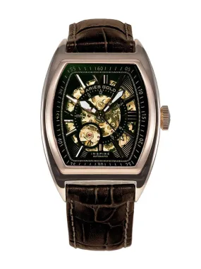 Aries Gold Automatic Infinum Cruiser Gold Stainless Steel Brown Leather Strap G 901A RG-GNRG Watch