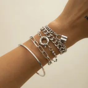 Artistic Silver Mixed Chain Set: Elegance Redefined