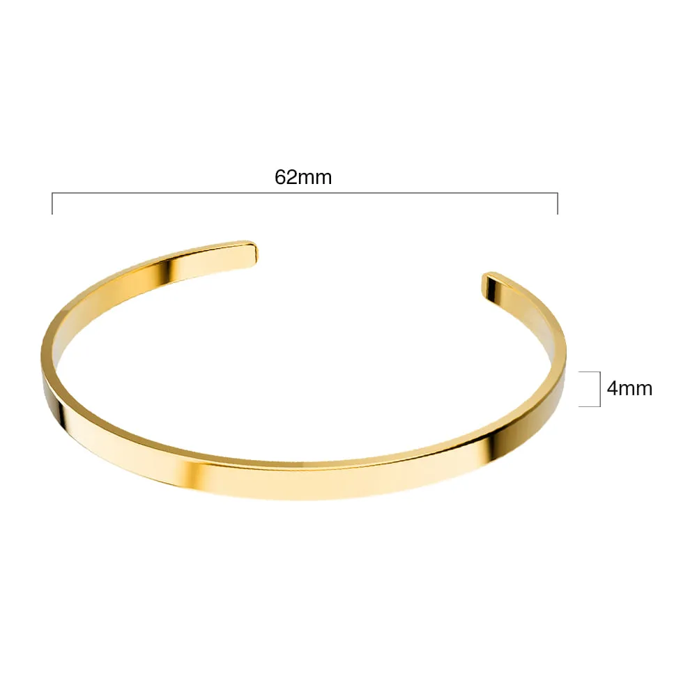 Avenue Classic Cuff Bangle Gold - 4mm
