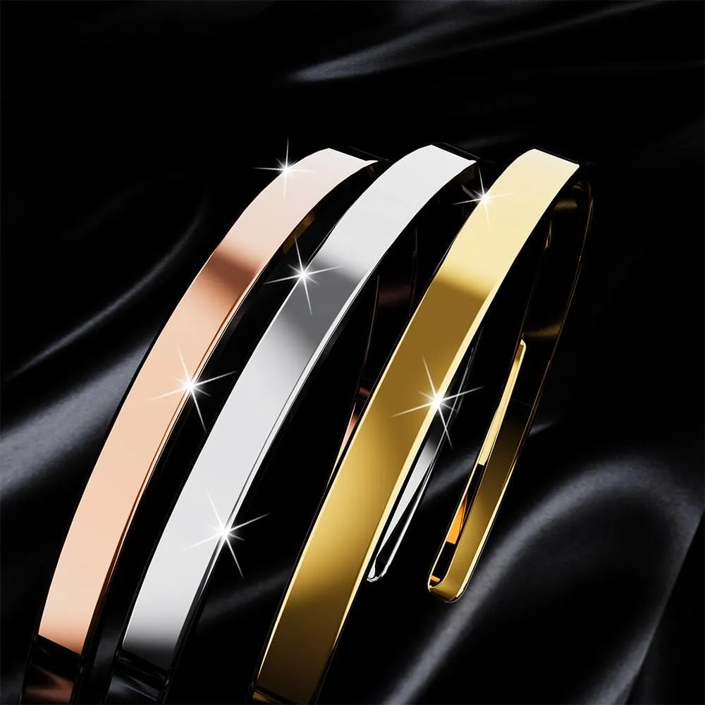Avenue Classic Cuff Bangle Gold - 4mm