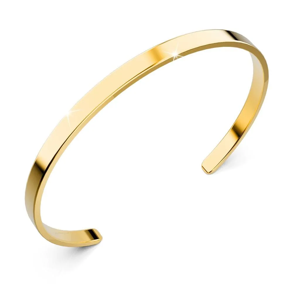 Avenue Classic Cuff Bangle Gold - 4mm