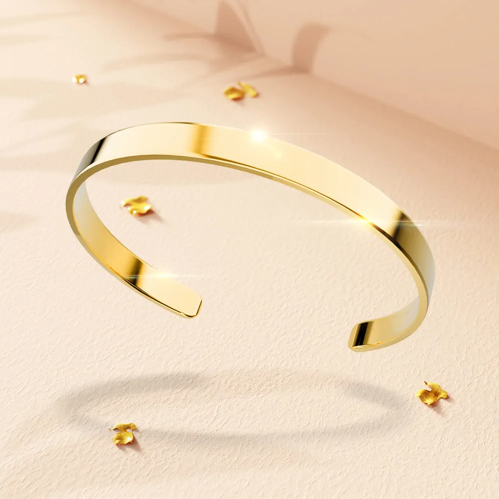 Avenue Classic Cuff Bangle Gold - 6mm