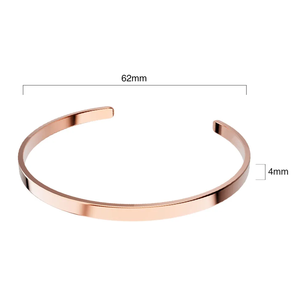 Avenue Classic Cuff Bangle Rose Gold - 4mm