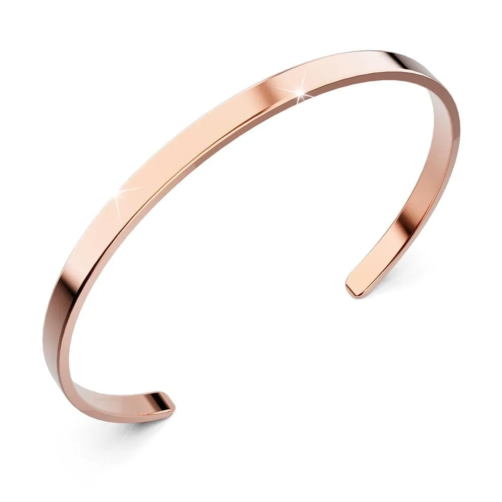 Avenue Classic Cuff Bangle Rose Gold - 4mm