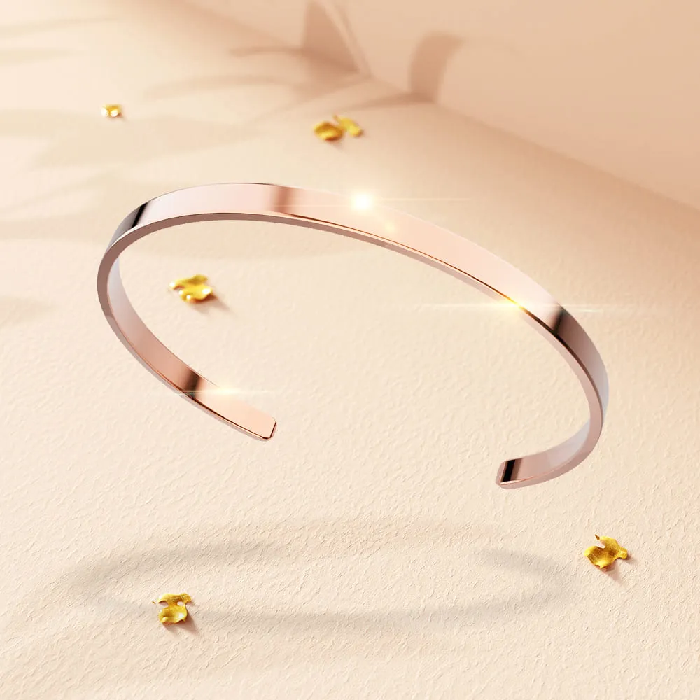 Avenue Classic Cuff Bangle Rose Gold - 4mm