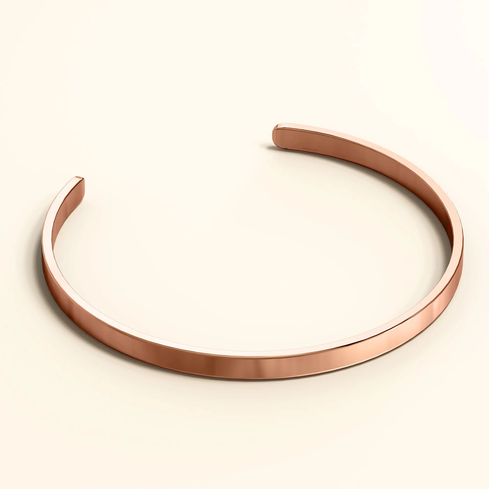Avenue Classic Cuff Bangle Rose Gold - 4mm