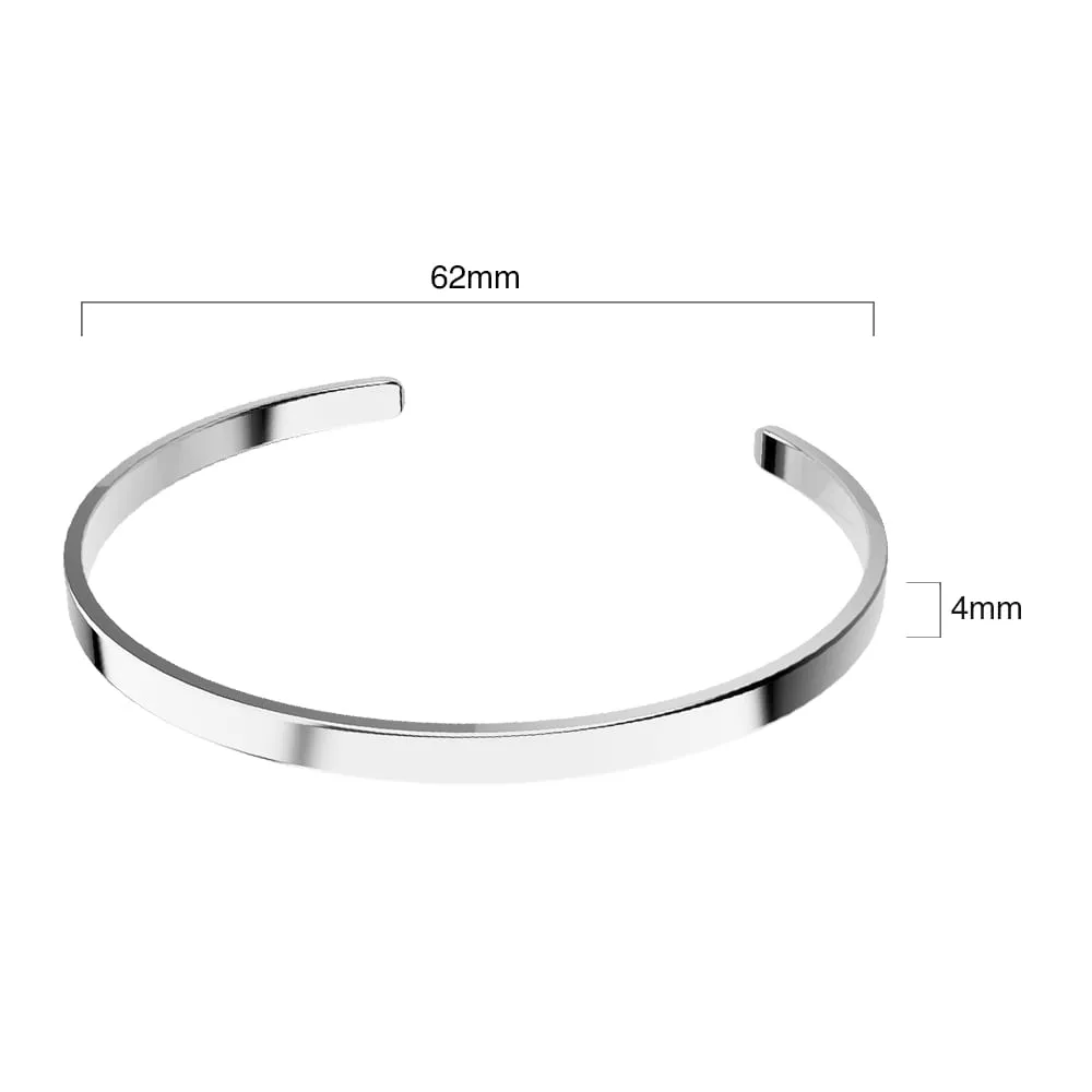 Avenue Classic Cuff Bangle White Gold - 4mm