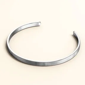 Avenue Classic Cuff Bangle White Gold - 4mm