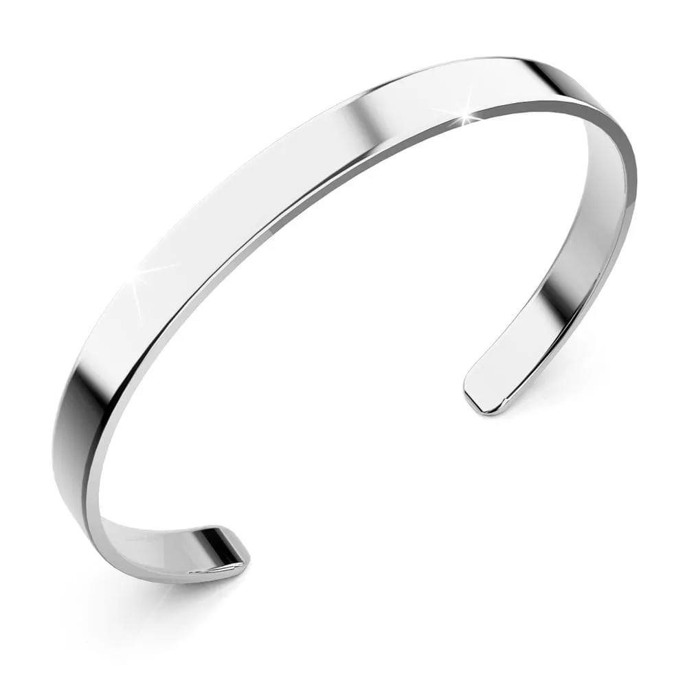 Avenue Classic Cuff Bangle White Gold - 6mm