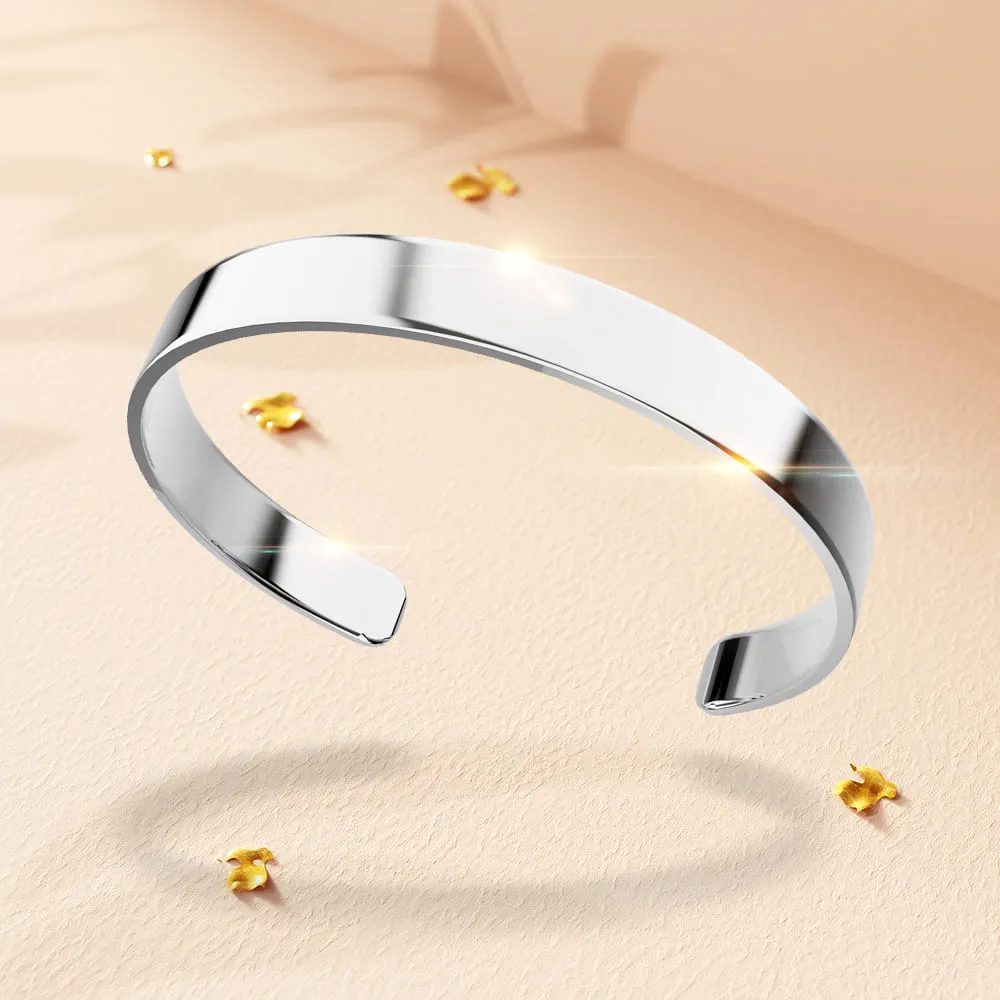 Avenue Classic Cuff Bangle White Gold - 8mm