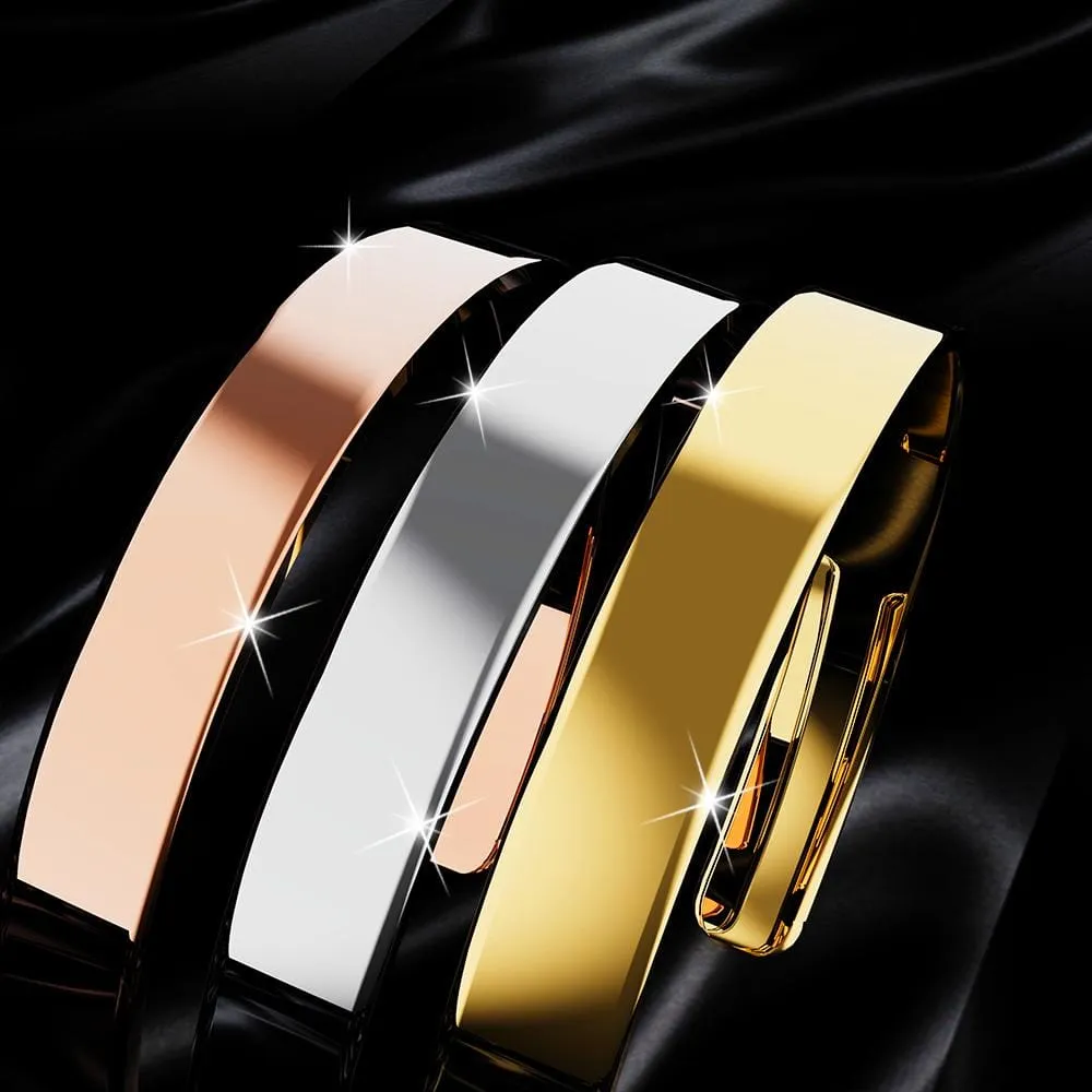 Avenue Classic Cuff Bangle White Gold - 8mm
