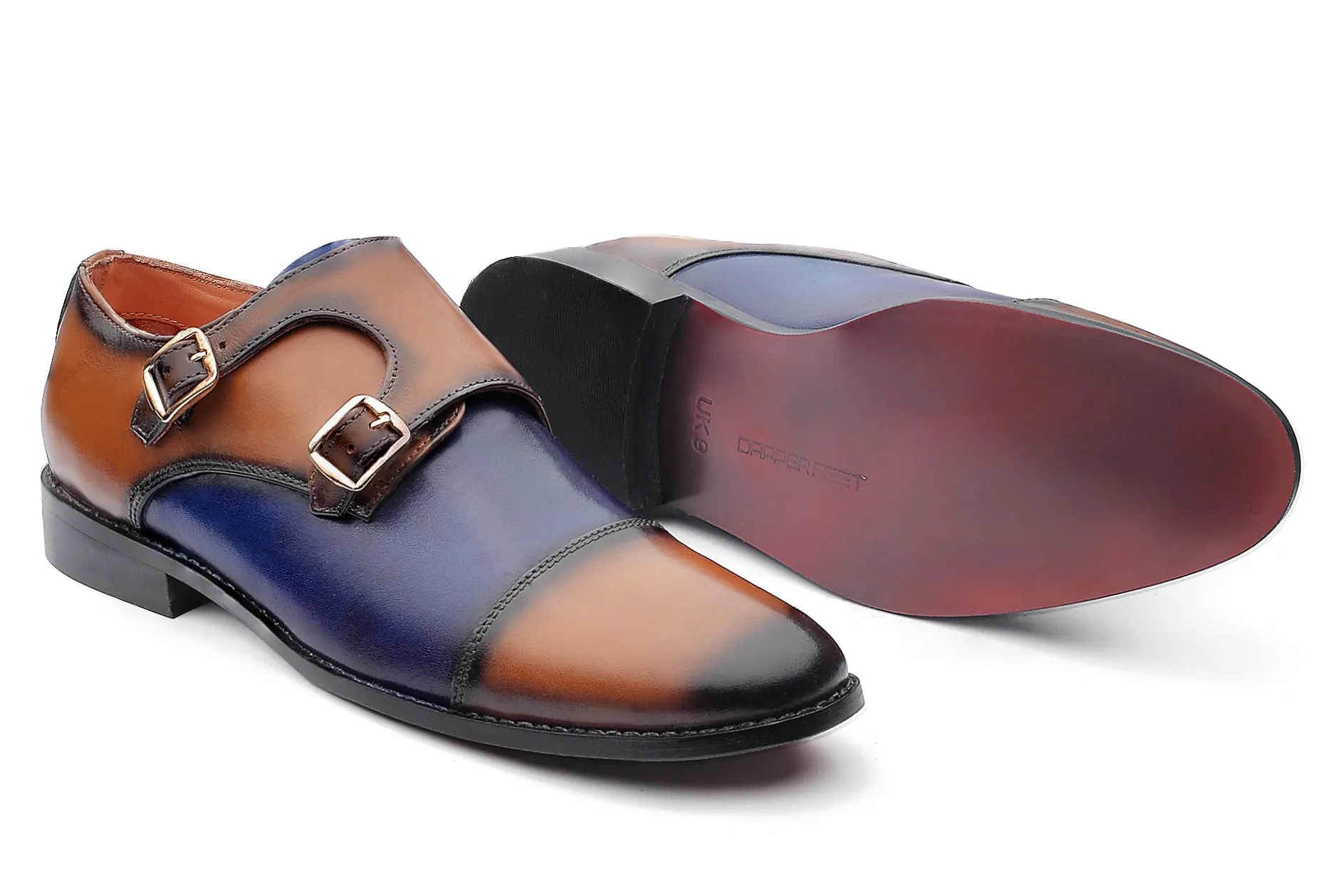 Baldwin Monk Straps - Tan/Blue